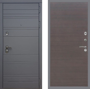 Дверь Рекс (REX) 14 силк титан GL венге поперечный 860х2050 мм