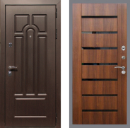 Дверь Рекс (REX) Эврика СБ-14 стекло черное Орех бренди