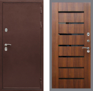 Дверь Рекс (REX) 5А СБ-14 стекло черное Орех бренди 860х2050 мм